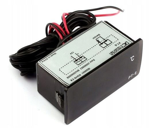 Ringder PT-6 termometr cyfrowy do akwarium z sondą 2 m, wyświetlacz LED 12V – czerwony