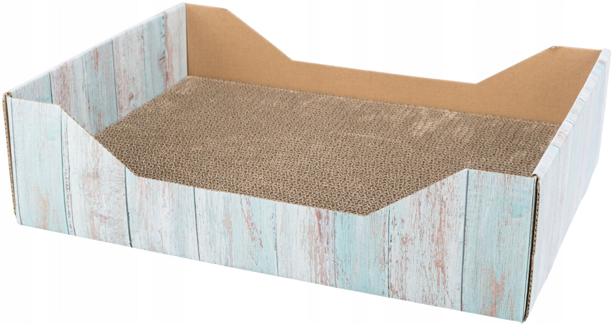 TRIXIE Drapak kartonowy dla kota 45 x 12 x 33 cm z kocimiętką – legowisko i mata, szary