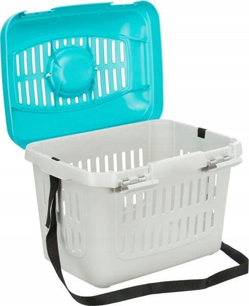 Trixie Transporter dla kota i psa do 5 kg Midi-Capri otwierany od góry – szaro-turkusowy