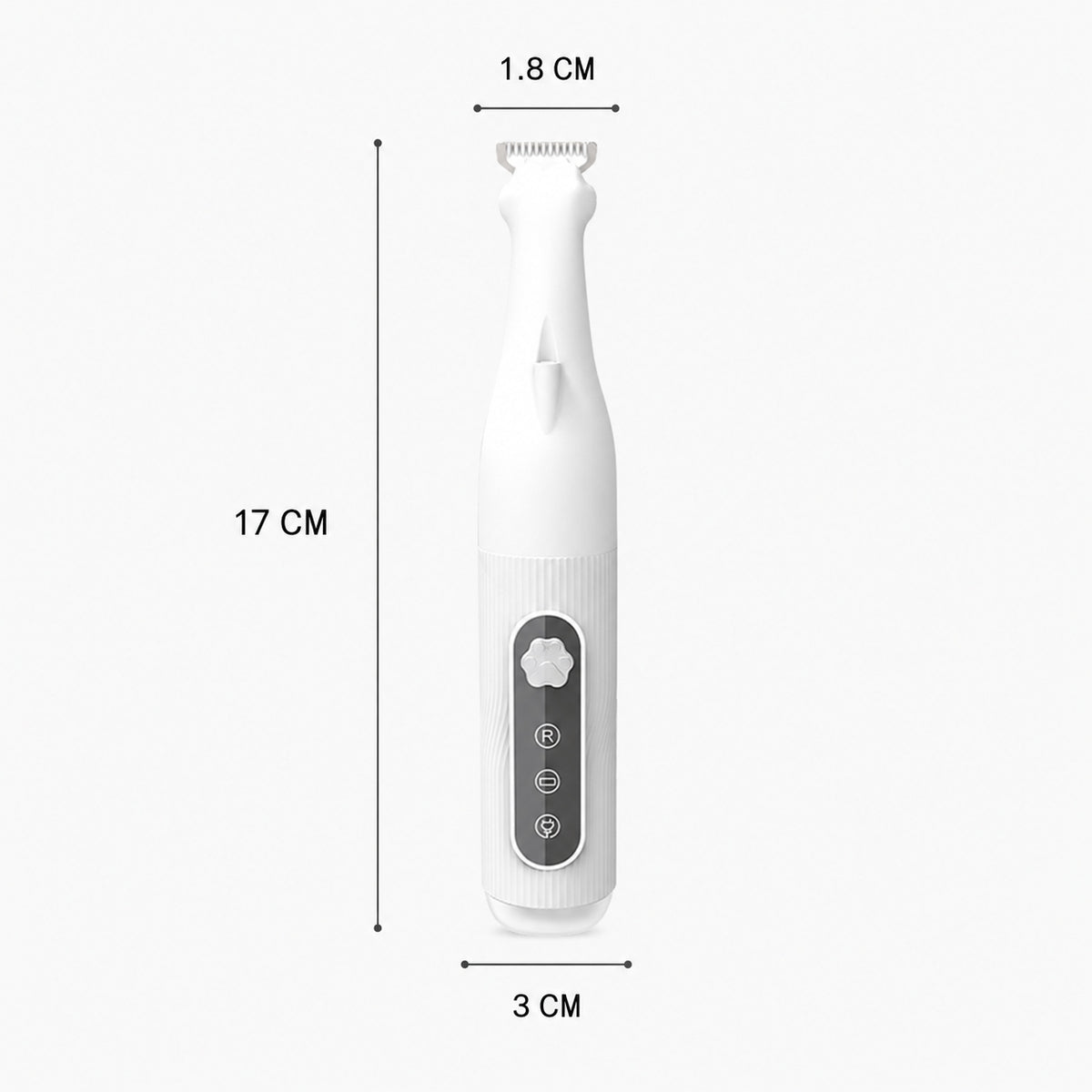 Trymer do łap psa i kota z lampką LED, ładowanie USB-C – zmywalne ostrze, cicha praca