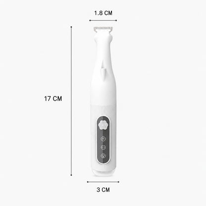 Trymer do łap psa i kota z lampką LED, ładowanie USB-C – zmywalne ostrze, cicha praca