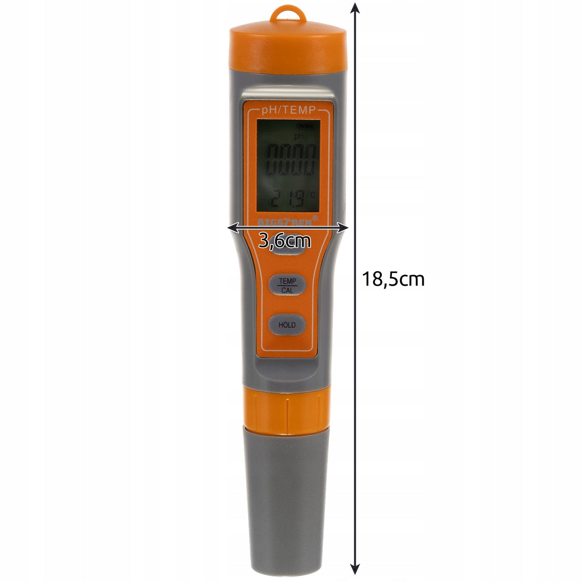 Bigstren elektroniczny tester pH wody z termometrem i funkcją ATC – wodoodporny, 23534