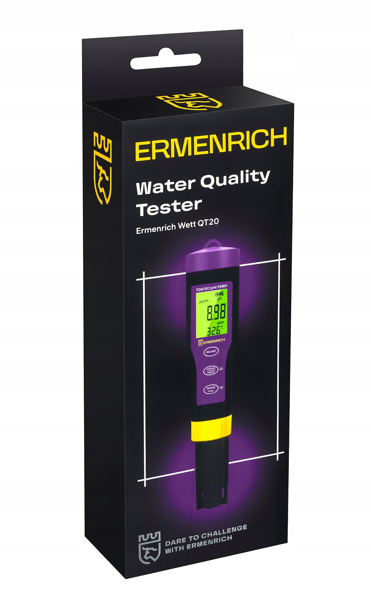 Tester jakości wody 4w1 QT20 – miernik pH, TDS, EC i temperatury z ekranem LCD, IP65