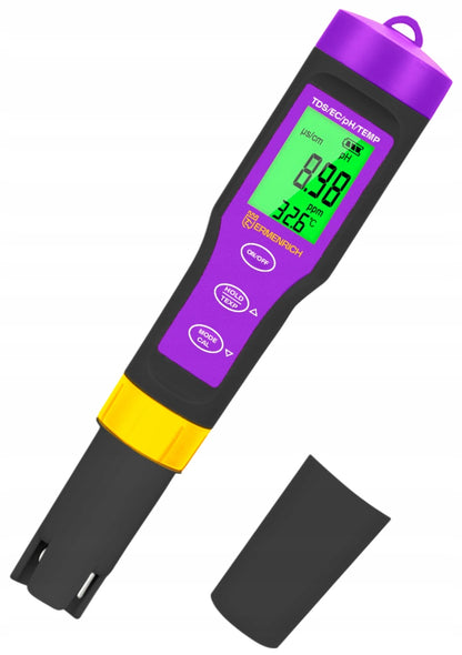 Tester jakości wody 4w1 QT20 – miernik pH, TDS, EC i temperatury z ekranem LCD, IP65