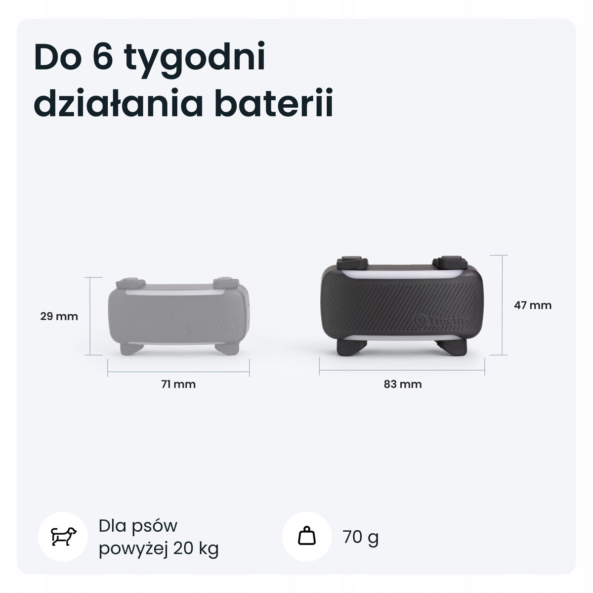 Tractive Lokalizator GPS dla psa DOG 6 XL z monitorowaniem zdrowia, powyżej 20 kg – czarny