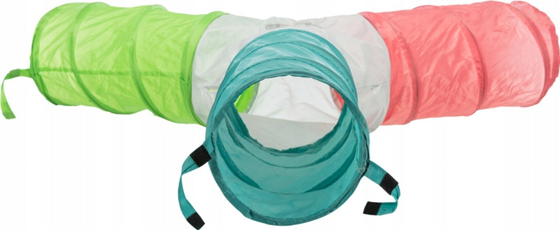 Trixie Tunel dla królika potrójny, nylonowy, 3 części ⌀18 cm x 47 cm – ze sprężynami