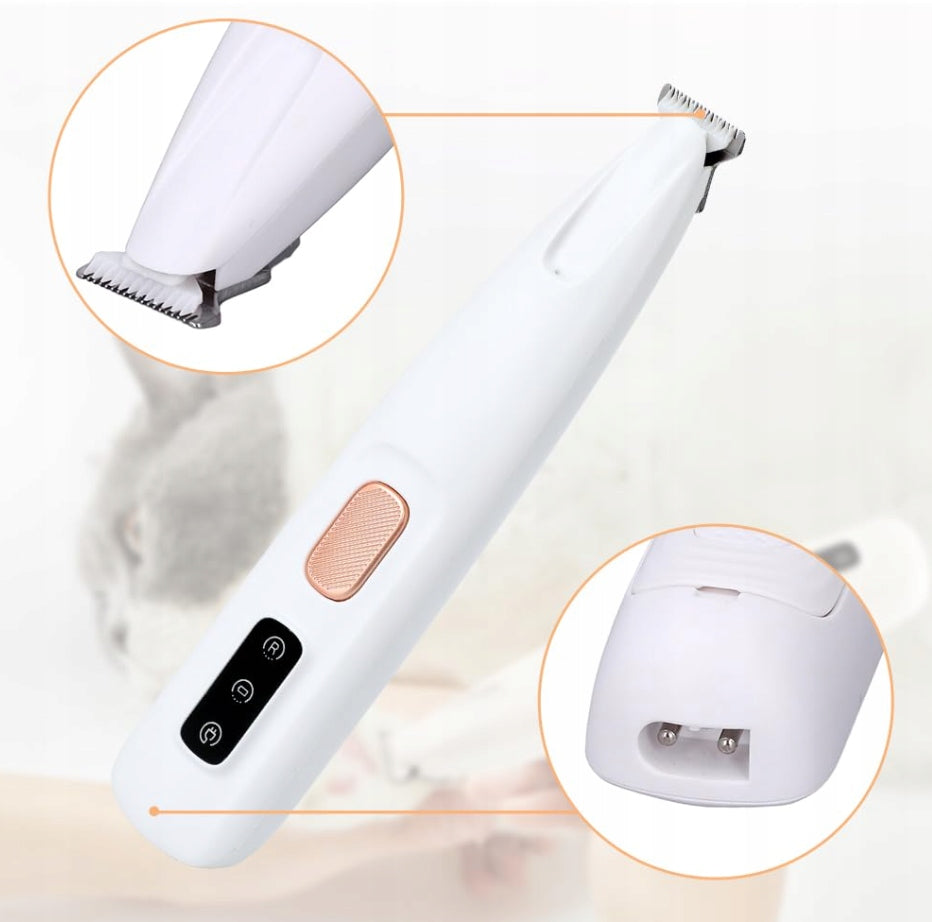 Zaxer Trymer do łap psa i kota z oświetleniem LED, wodoodporny IPX7, ładowany USB