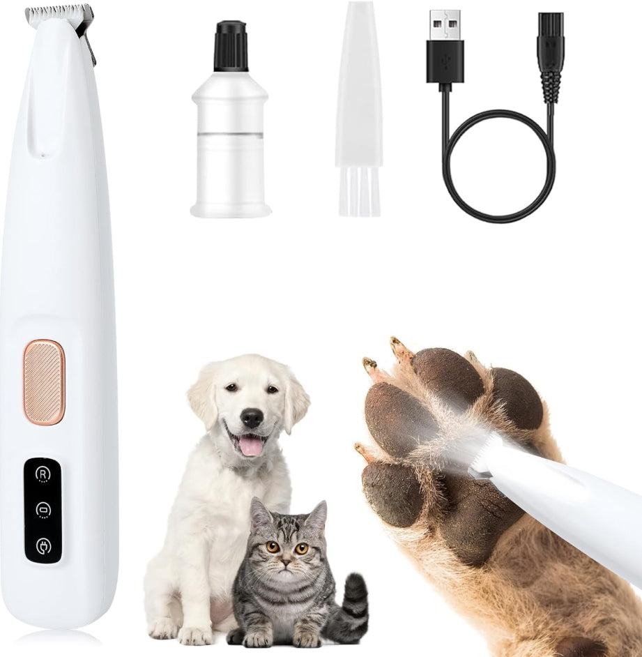 Zaxer Trymer do łap psa i kota z oświetleniem LED, wodoodporny IPX7, ładowany USB