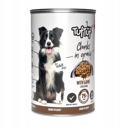TufTuf mokra karma dla psa kawałki w sosie 24 x 415 g – dla dorosłych psów, mix smaków