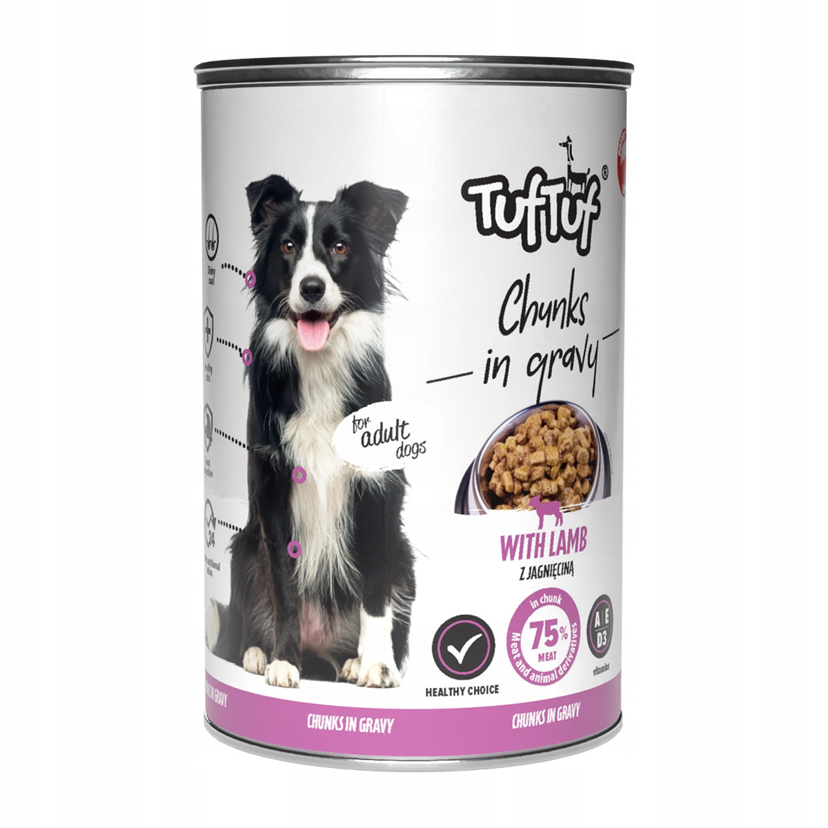 TufTuf mokra karma dla psa kawałki w sosie 24 x 415 g – dla dorosłych psów, mix smaków