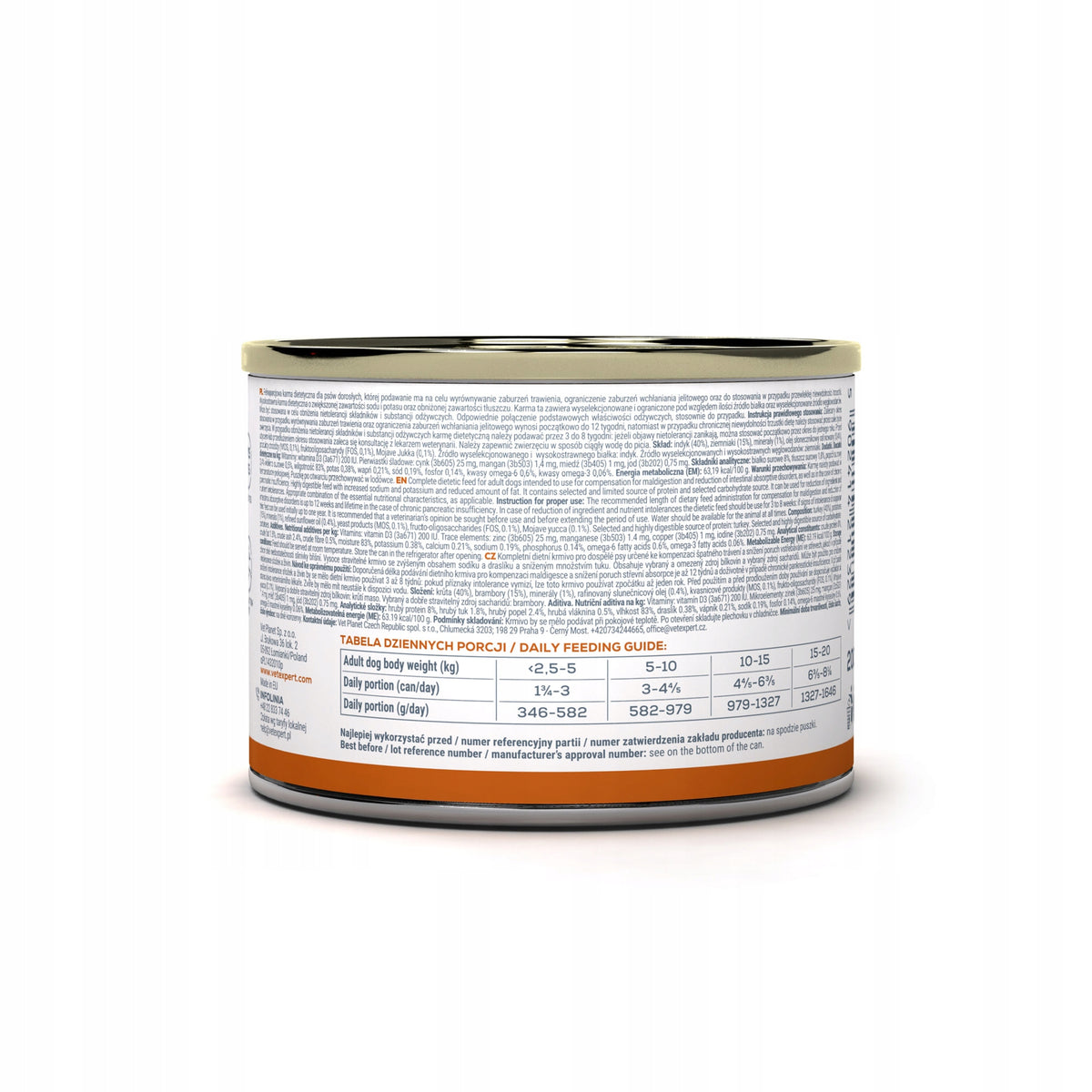 Vet Expert Intestinal Elimination Low Fat mokra karma dla psa 6x200 g – indyk, bezzbożowa