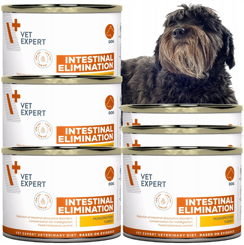 Vet Expert Intestinal Elimination Low Fat mokra karma dla psa 6x200 g – indyk, bezzbożowa