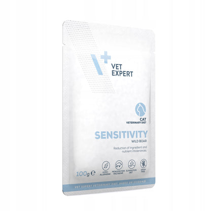 Vet Expert Sensitivity Cat mokra karma dla kota z dzikiem 12x100 g – saszetki, monoproteina