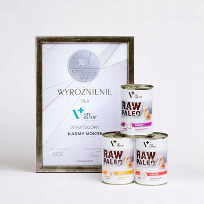 Vet Expert Raw Paleo Adult mokra karma dla psa monoproteinowa 12x400 g – indyk