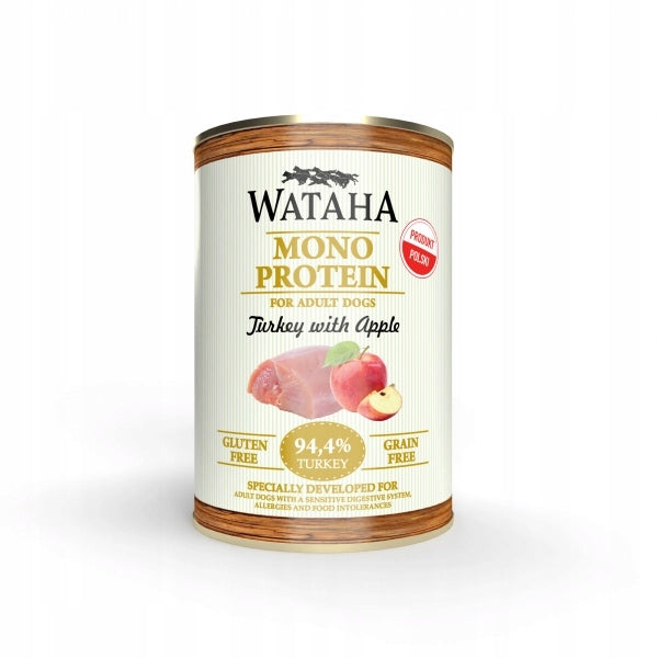 WATAHA Mono Protein Adult karma mokra dla psa 12 x 400 g, monobiałkowa, bez zbóż – mix smaków