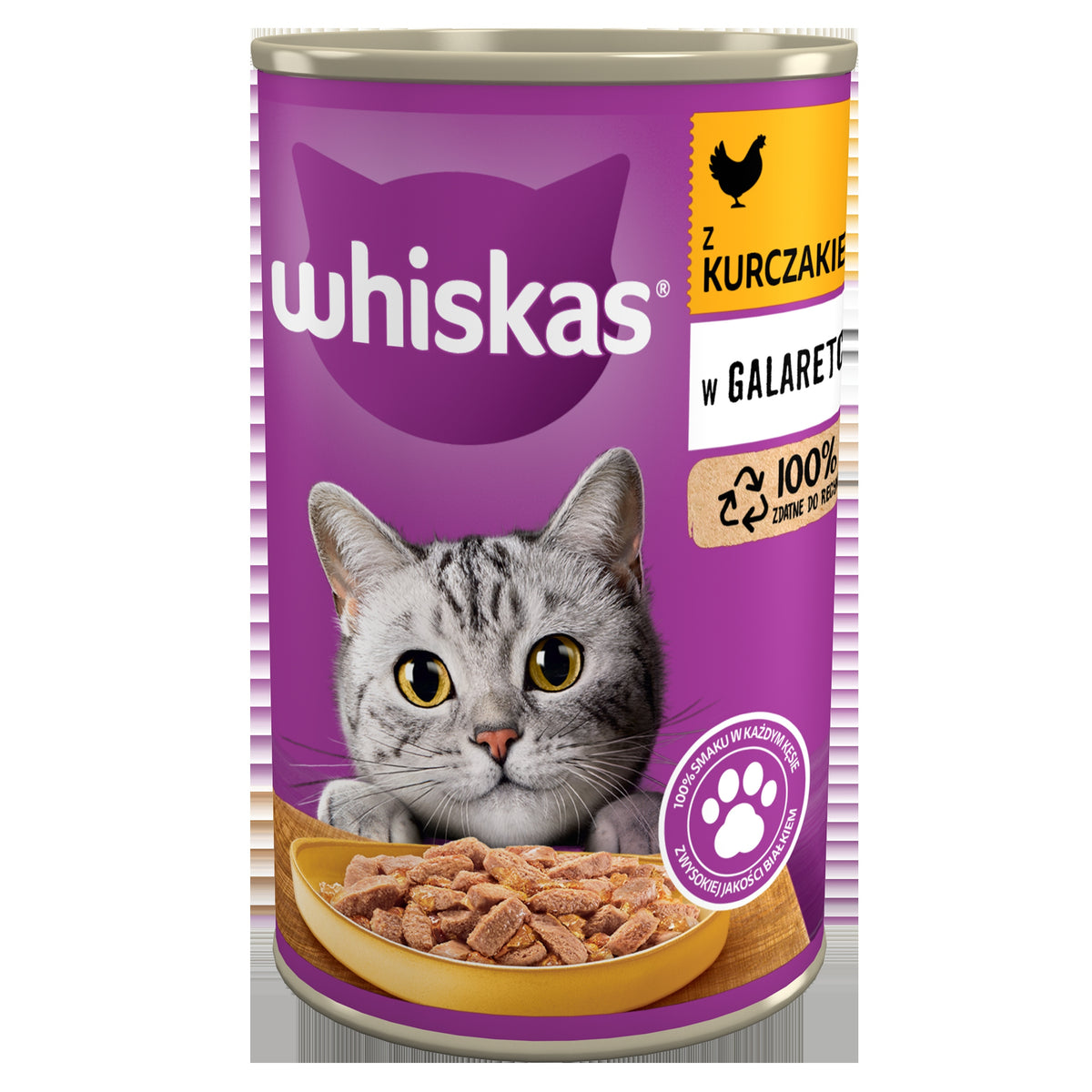 Whiskas mokra karma dla kota dorosłego z kurczakiem w galaretce 24x400 g – puszki