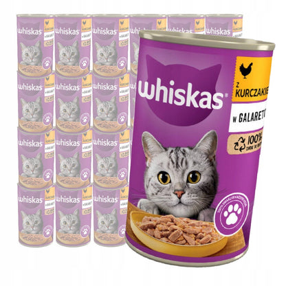 Whiskas mokra karma dla kota dorosłego z kurczakiem w galaretce 24x400 g – puszki