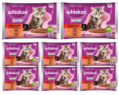 Whiskas Junior mokra karma dla kociąt w sosie 32x85 g – wołowina i kurczak, saszetki