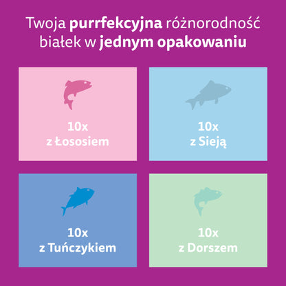 Whiskas Mokra karma dla kota w galaretce 40x85 g – saszetki, rybne smaki, dla dorosłych