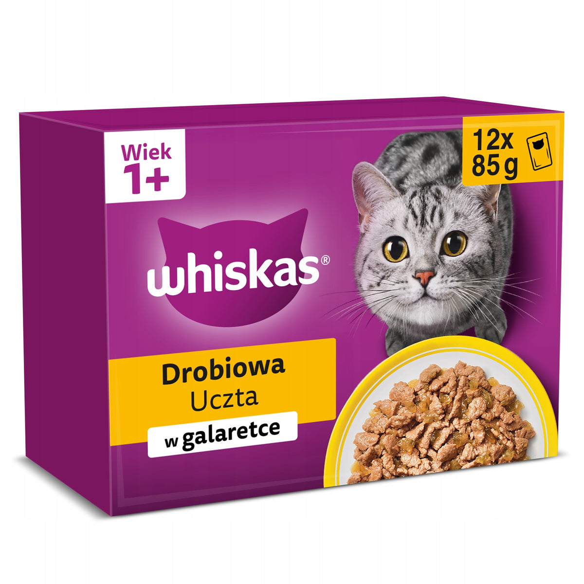 Whiskas Adult mokra karma dla kota w galaretce Drobiowa Uczta 48 x 85 g – saszetki