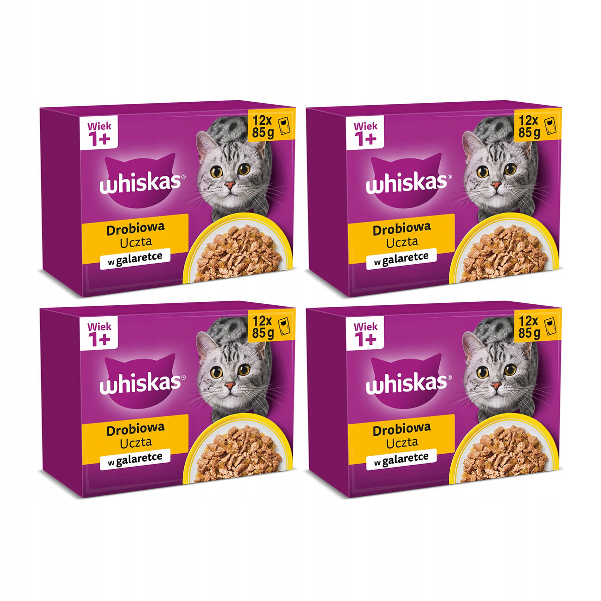 Whiskas Adult mokra karma dla kota w galaretce Drobiowa Uczta 48 x 85 g – saszetki