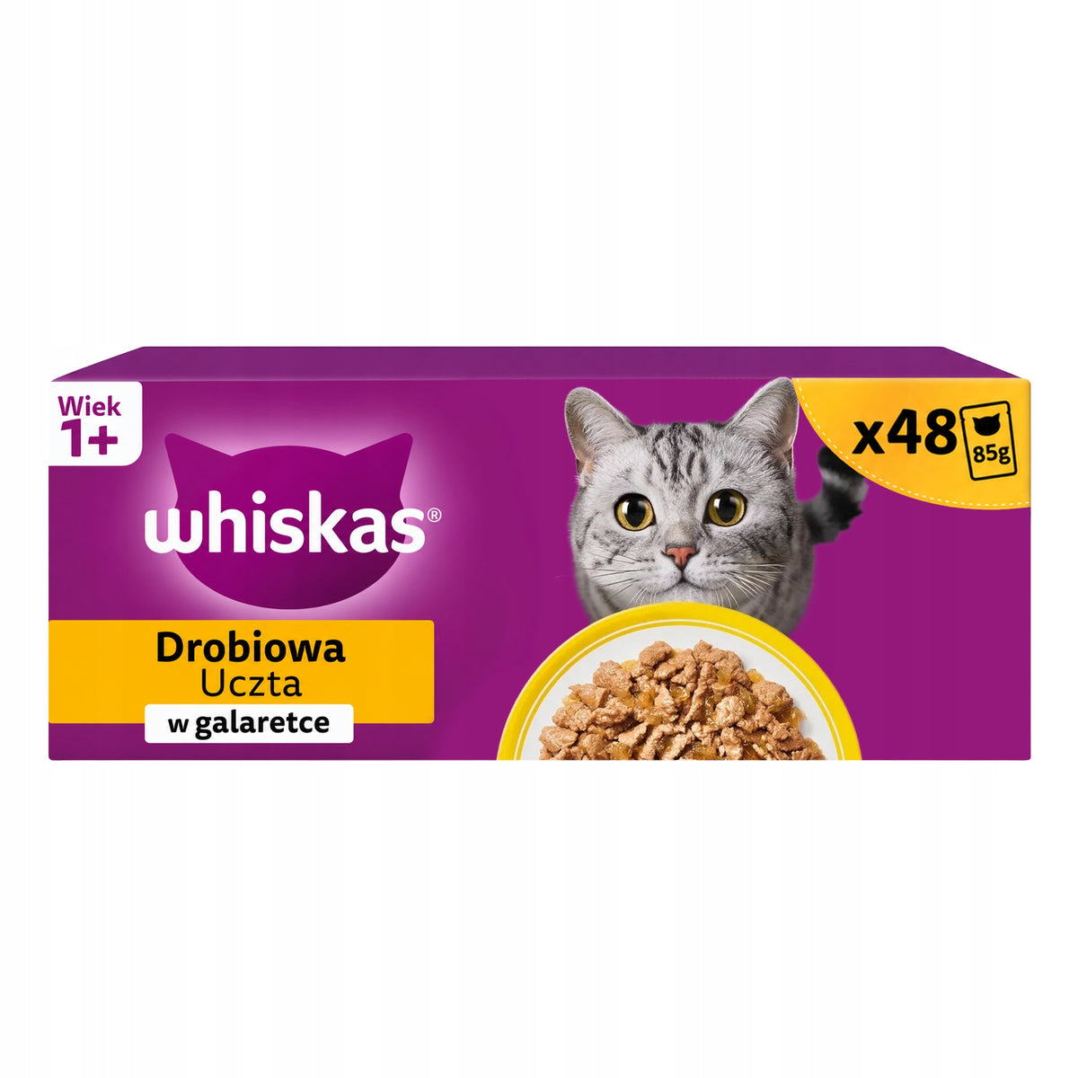 Whiskas Adult mokra karma dla kota w galaretce Drobiowa Uczta 48 x 85 g – saszetki