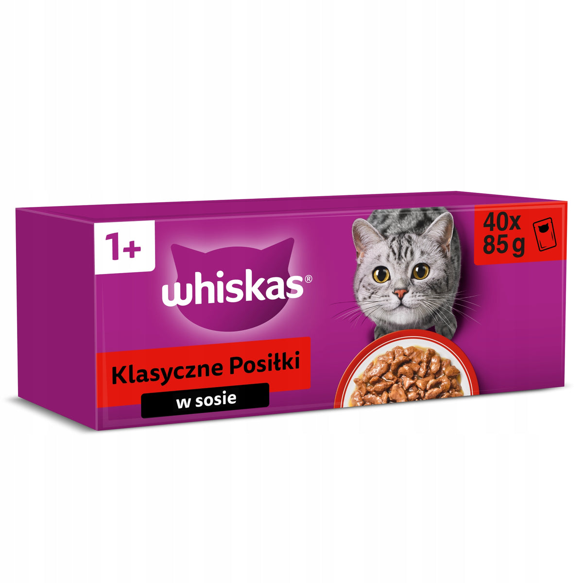 Whiskas Adult mokra karma dla kota w sosie 40 x 85 g – mix smaków, saszetki