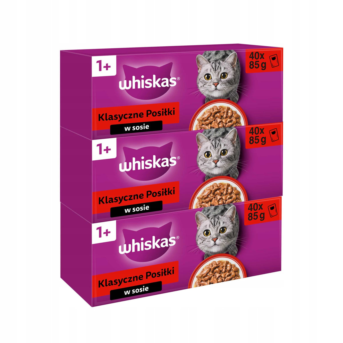 Whiskas Adult mokra karma dla kota w sosie 40 x 85 g – mix smaków, saszetki