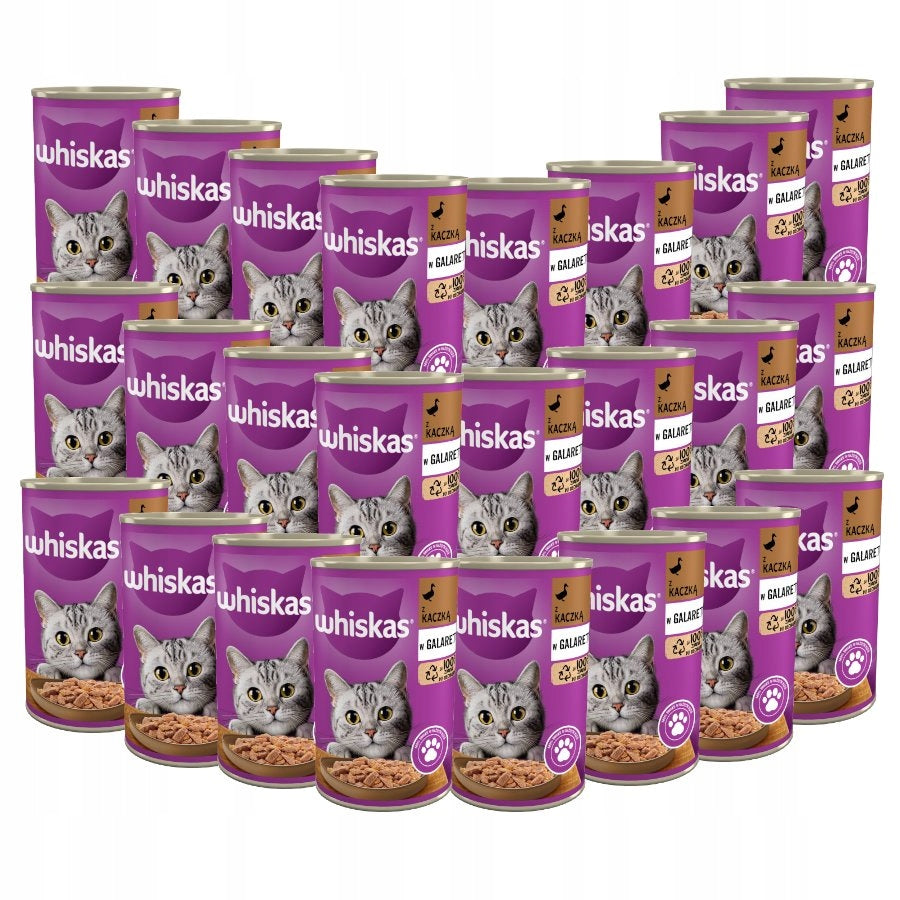 Whiskas mokra karma dla kota z kaczką w galaretce 24 x 400 g – puszka, koty dorosłe