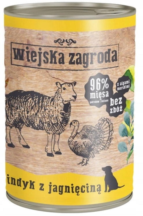 Wiejska Zagroda karma mokra dla psa bezzbożowa 6 x 400 g w puszkach – mix smaków