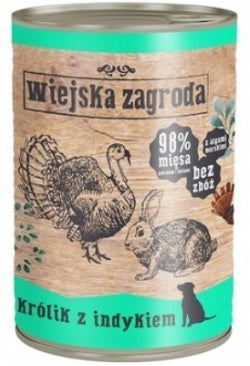 Wiejska Zagroda karma mokra dla psa bezzbożowa 6 x 400 g w puszkach – mix smaków