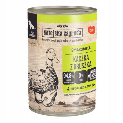 Wiejska Zagroda karma mokra dla psa bezzbożowa 12 x 400 g – mix smaków, puszki