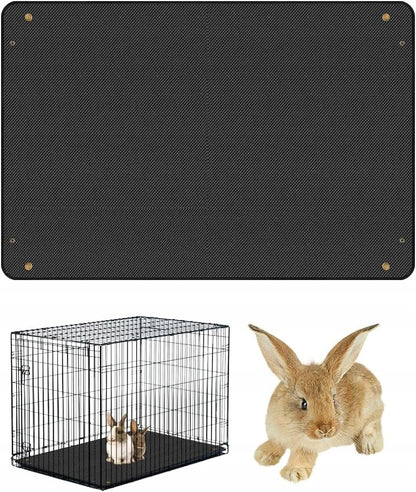 MAT Wodoodporna mata do klatki dla królika i świnki morskiej 150 x 100 cm, antypoślizgowa – czarna