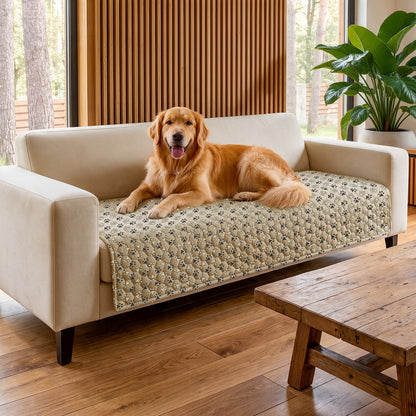 Dogguru wodoodporna narzuta na łóżko dla psa 150 x 90 cm, dwustronna mata XL – beżowa