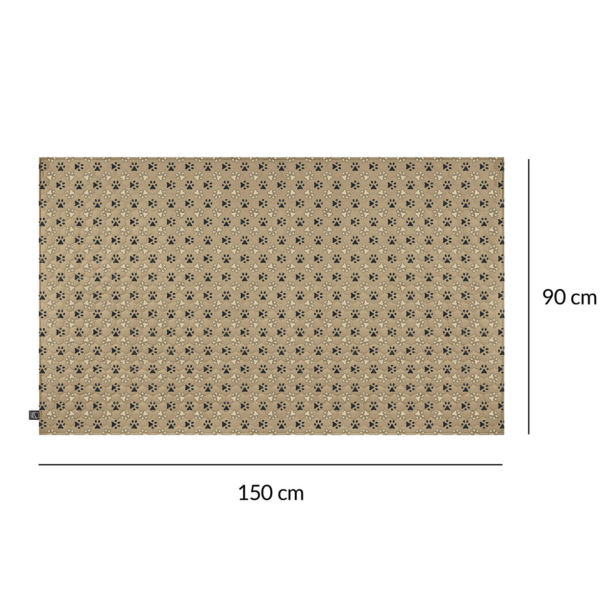 Dogguru wodoodporna narzuta na łóżko dla psa 150 x 90 cm, dwustronna mata XL – beżowa