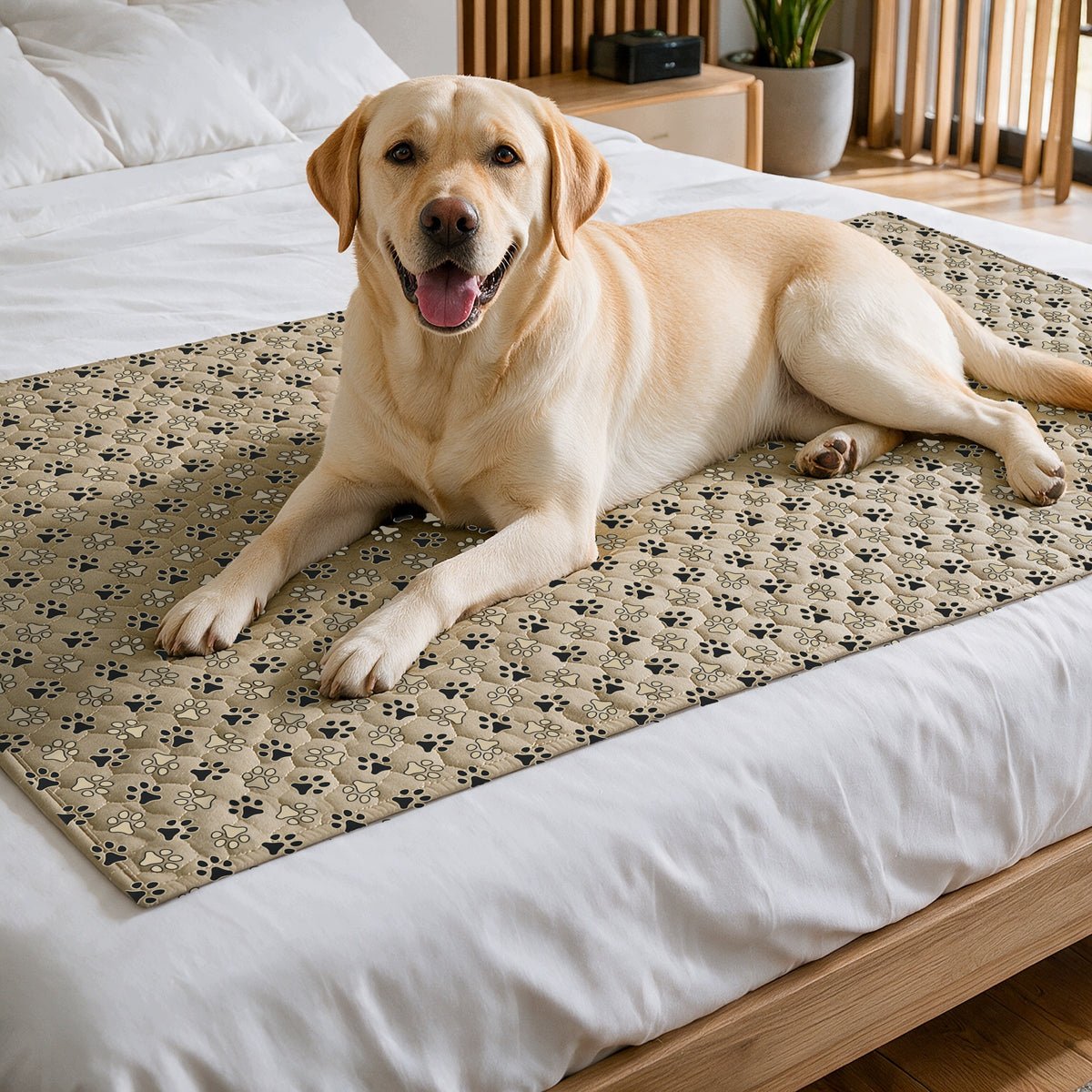 Dogguru wodoodporna narzuta na łóżko dla psa 150 x 90 cm, dwustronna mata XL – beżowa