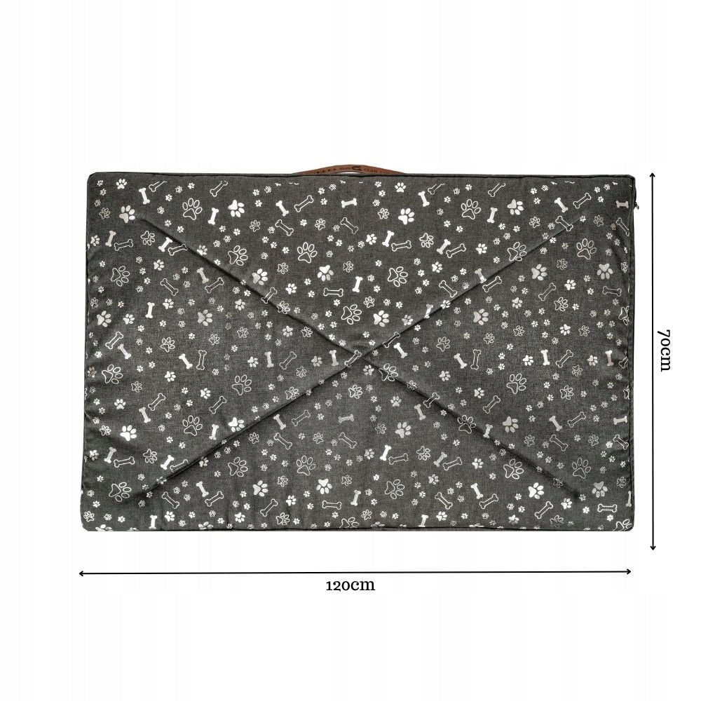 Wodoodporny materac dla psa 120 x 70 cm z pianką i zdejmowanym pokrowcem – XXL, wielokolorowy