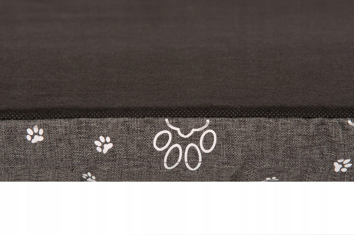 Materac dla psa 100x70 cm z pianki i owaty, wodoodporny zdejmowany pokrowiec – szary