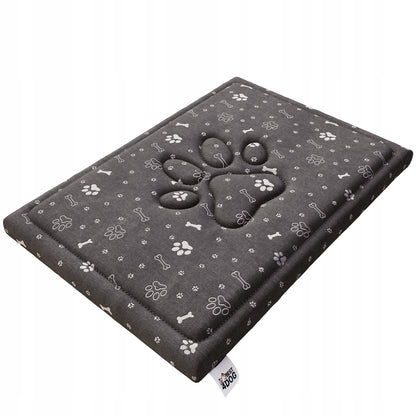 Materac dla psa 100x70 cm z pianki i owaty, wodoodporny zdejmowany pokrowiec – szary