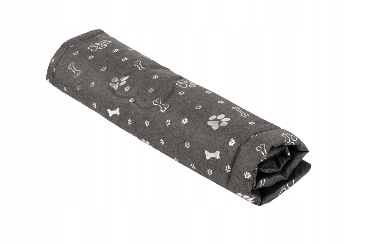 Materac dla psa 100x70 cm z pianki i owaty, wodoodporny zdejmowany pokrowiec – szary