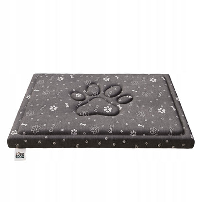 Materac dla psa 100x70 cm z pianki i owaty, wodoodporny zdejmowany pokrowiec – szary
