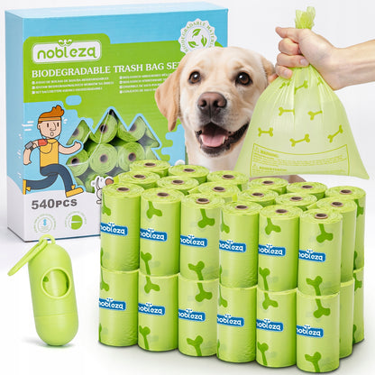 Nobleza Woreczki na psie odchody biodegradowalne 540 szt. 32 x 23 cm – z dozownikiem