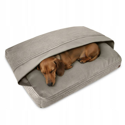 Dogguru legowisko dla psa i kota z kołderką 70 × 50 cm, antypoślizgowe, rozmiar M – beżowe