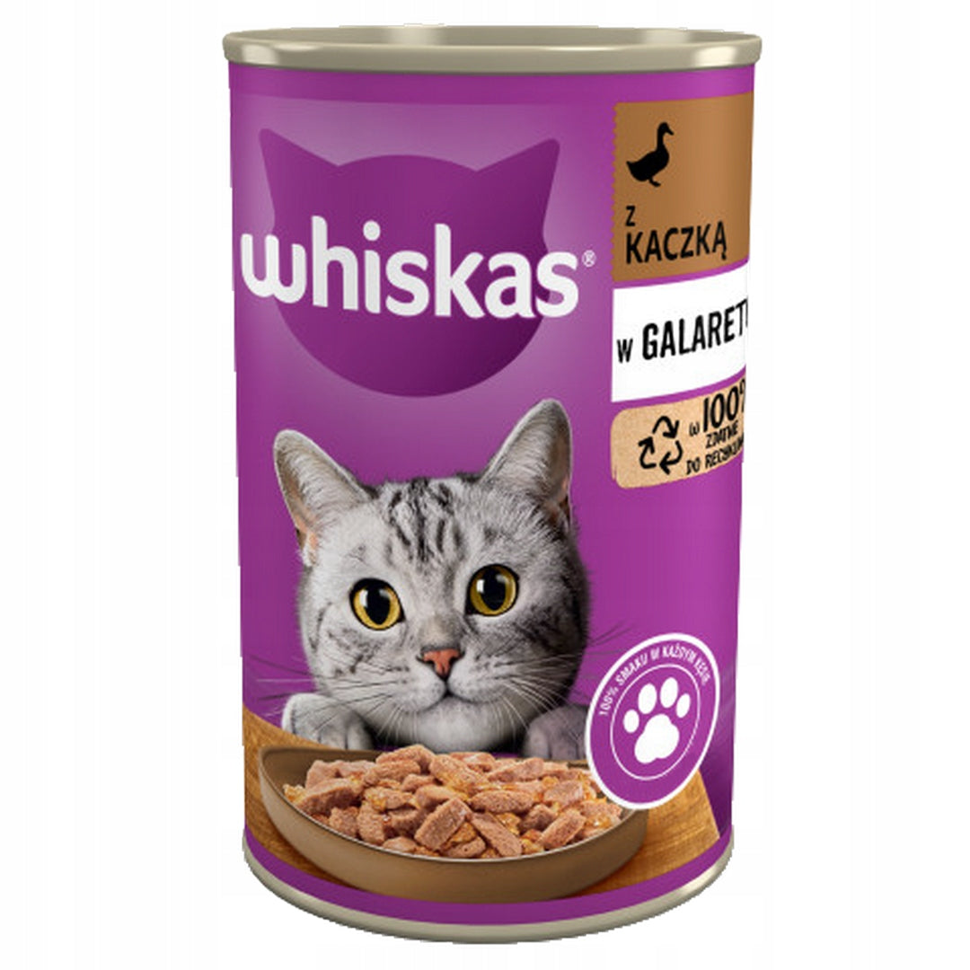 Whiskas mokra karma dla kota adult 24x400 g – puszki, mix 4 smaków, 9,6 kg