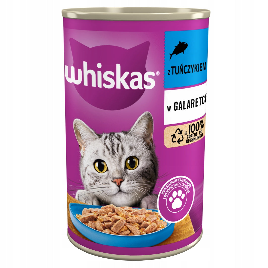 Whiskas mokra karma dla kota adult 24x400 g – puszki, mix 4 smaków, 9,6 kg