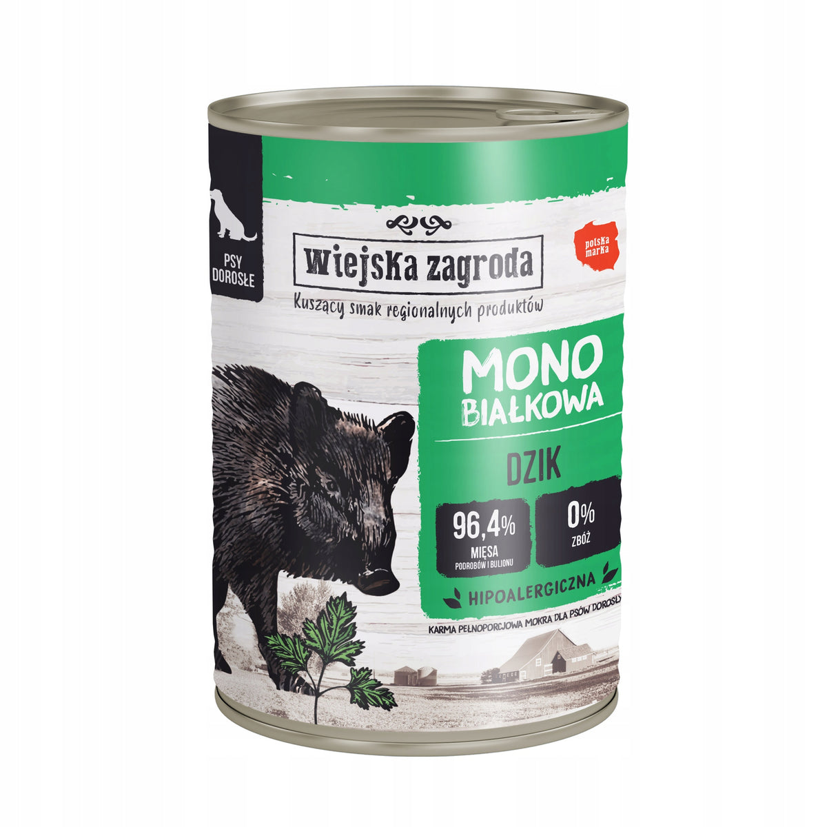 Wiejska Zagroda Karma mokra dla psa monobiałkowa 12 x 400 g bez zbóż – mix smaków