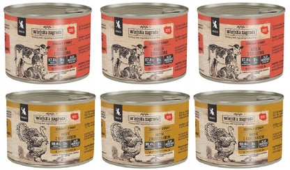 Wiejska Zagroda mokra karma dla kociąt bezzbożowa 6 x 200 g – mix smaków