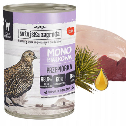 Wiejska Zagroda mokra karma dla kota monoproteinowa 6 x 400 g, bezzbożowa – mix smaków