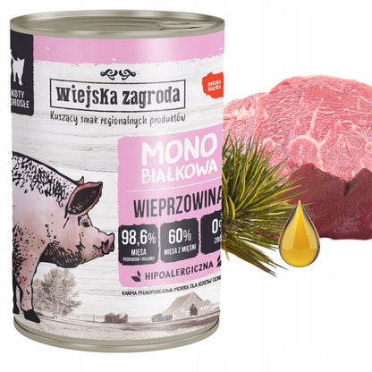 Wiejska Zagroda mokra karma dla kota monoproteinowa 6 x 400 g, bezzbożowa – mix smaków