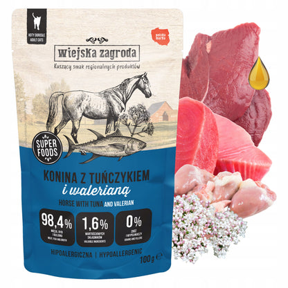 Wiejska Zagroda mokra karma dla kota bezzbożowa 12 x 100 g, pasztet – mix smaków